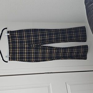 Hollister Plaid Stretchy Flare Pants NWOT Size S